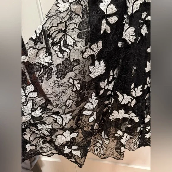 Dress the Population Black and White Floral Lace Midi Dress - Picture 3 of 5